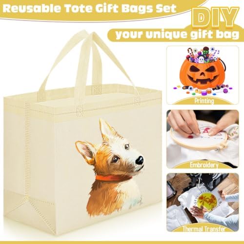 Windyun Reusable Grocery Bags Non Woven with Handles - Image 6
