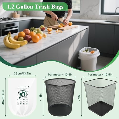 Small Trash Bags 1.2 Gallon - Biodegradable Gallon Waste Bag for Bathroom - Image 4