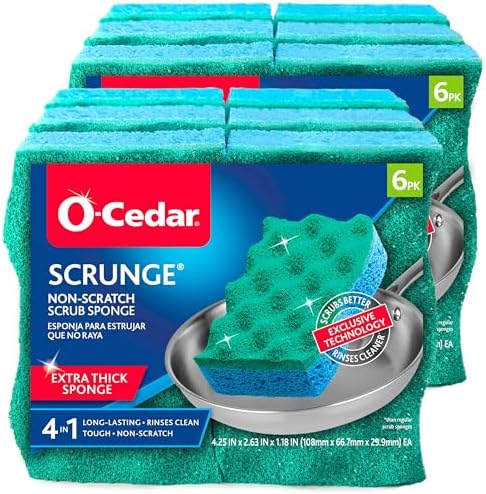 O-Cedar Multi-Use Scrunge Scrub Sponge 6 Count (Pack of 2) - Image 2