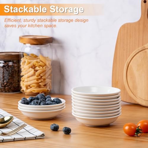 Eisinly 6 Pack Dipping Bowls, 3 OZ Small Ceramic Soy Sauce Dish, White - Image 4