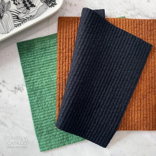 Hand‑Dyed 5‑Pack Swedish Dishcloths – Reusable, Biodegradable Cloths, Super‑Absorbent Dual‑Texture, Plastic‑Free Packaging, Made in Sweden - Image 5