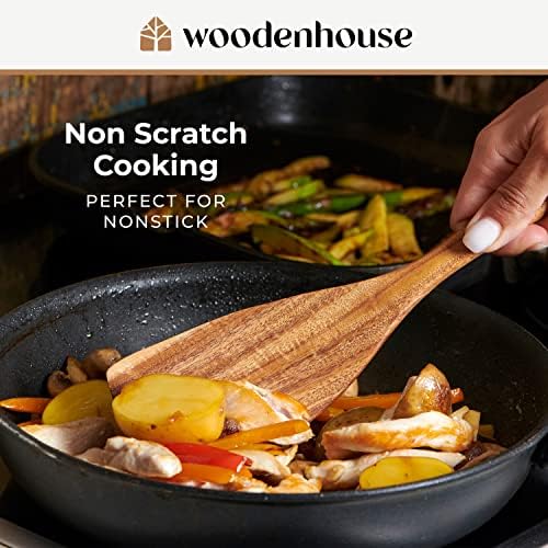 Wooden Spoons for Cooking, Teak Wood Kitchen Utensil Set – Multipack - Image 3