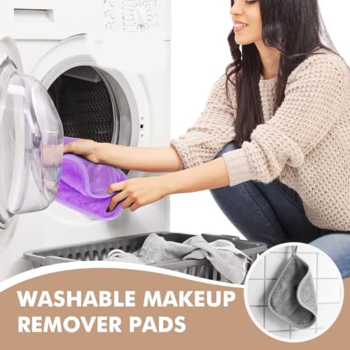 Reusable Makeup Remover Cloths 24 Pack, 6.5"x6.5" Reusable Face Towels - Image 6