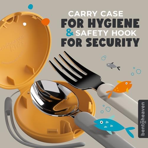 Bentoheaven Kids Utensils Set with Case, Reusable Fork & Spoon, Octopus - Image 3