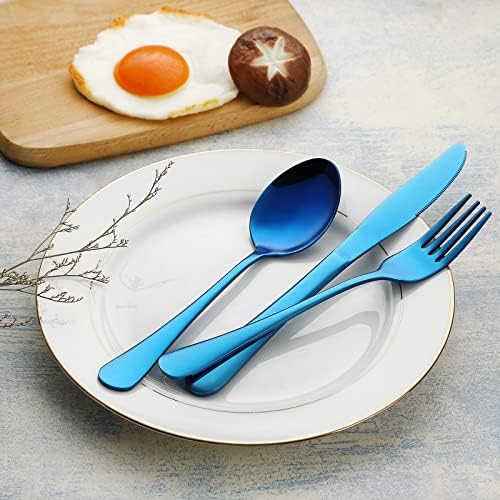 VANDBAO Portable Travel Utensils, Reusable Silverware with Case for Fixing Tableware, 9 Pieces Stainless Steel Stable Flatware Set, Camping Picnic Cutlery Set (Blue Set) - Image 4