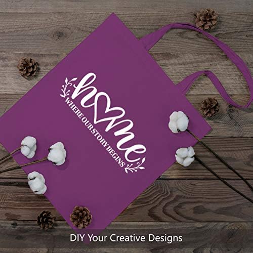 TOPDesign 6-Pack Economical 16"x15" Purple Cotton Tote Bag, Lightweight Medium Reusable Grocery Shopping Cloth Bags, Suitable for DIY, Advertising, Promotion, Gift, Activity - Image 3