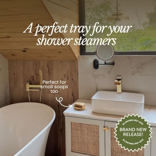 Bare Botanics Bamboo Bar Soap Holder (2pcs) | 3-in Slotted Natural Bamboo Tray for Shower Steamers | Cruelty-Free & Vegan - Image 2