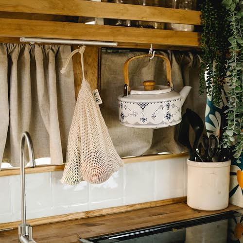 Simple Ecology Reusable Produce Shopping and Storage Bags, Drawstring, Washable Organic Cotton Mesh, X Large 3 pack - Image 5