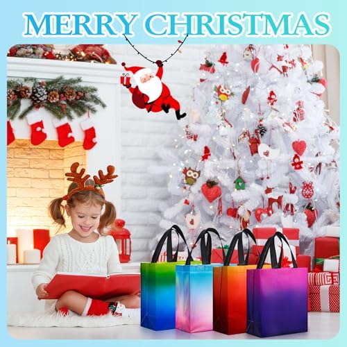 Eccliy 80 Pcs Reusable Gift Bags, Medium, Gradient Color - Image 2