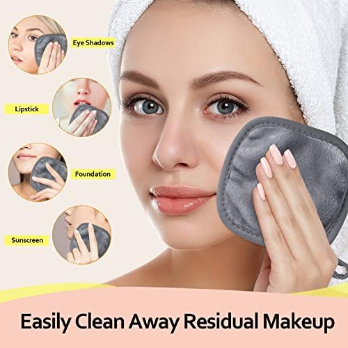 HOMEXCEL Makeup Remover Cloth 12 Pack Reusable Makeup Remover Pads Washable - Image 3