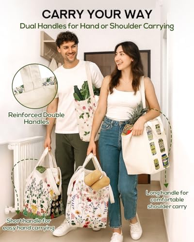 Miss Adola Cute Extra Large Canvas Grocery Tote Bag - Image 6