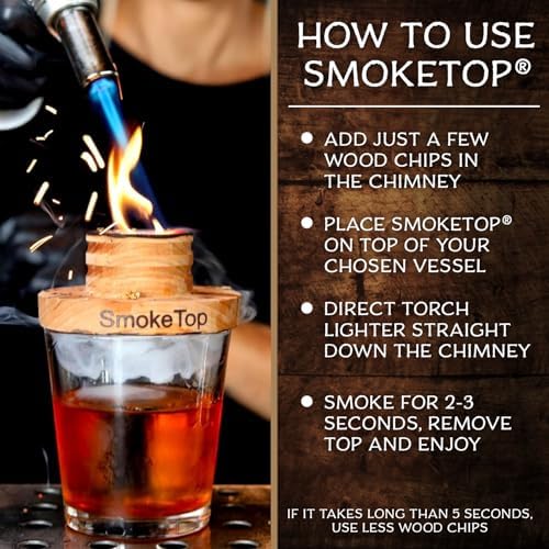 SmokeTop® Cocktail Smoker Kit for Food & Drinks with Sample of Wood Chips - Image 4