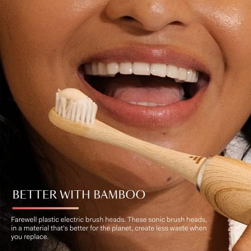 Better & Better Bamboo Sonic Toothbrush Replacement Heads, Fits Brush Only, Plant-Based Bristles, No Microplastics, Biodegradable, Soft, Gentle & Whitening, 2-Pack - Image 4