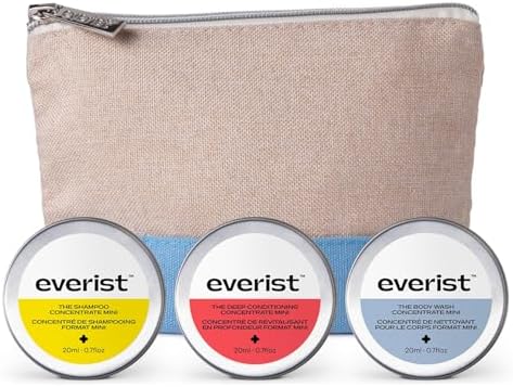 Everist Shower Essentials Travel Kit | Hair & Body Minis, Tins | 0.7oz by Everist