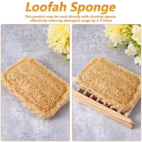5 Pcs Real Plant-Based Natural Loofah Sponges, Kitchen Scrubber - Image 6