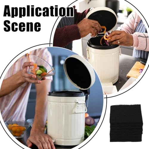 16Pcs Activated Charcoal Purifying Deodorizer for Trash Cans Universal Stick-on Rectangle Odor Absorbing Filters for Compost Buckets Countertop Recycle Bins Home Kitchen Accessories - Image 7