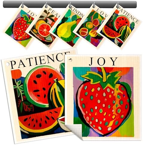 Miss Adola Swedish Dishcloths for Kitchen - 5 Pack Reusable Dish Cloths for Washing Dishes Absorbent Cute Funny Kitchen Towels Cleaning Sponge, Colorful Fruits by MissAdola