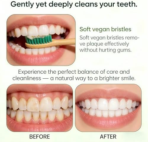 Gufiky Bamboo Toothbrushes Soft Bristles 6 Pack - Natural Wooden Toothbrush for Adults, Eco Friendly & Plastic Free Toothbrush with Cone Handle, Biodegradable & Non Toxic Tooth Brush Set - Image 6