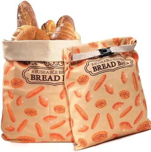 1 Pack Premium Beeswax Bread Bags for Sourdough Homemade Bread, XL Cotton Lining Sourdough Reusable Natural Beeswax Bread Storage Bag, Keep Fresh and Upgraded Large Capacity Portable-17 x 12.6 Inches by WelcometoJasiboona