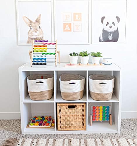 OrganiHaus Cotton Rope Basket for Shelf Storage, 15x9x10 - Image 4