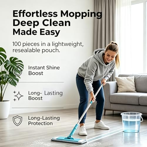 100 Piece Multi-Surface Floor Cleaning Tablets, Multi Effect Floor Cleaner Sheets, Floor Cleaning Tablets Sheets for Mopping for Hardwood, Laminate Floors, Wall Tiles, Glass - Image 5