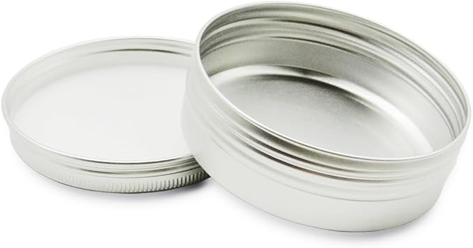 6pack 100ml Aluminum Tin Jars, 100 Gram Empty Travel Cosmetic Sample Containers with Screw Cap Lid, 100g Metal Tins Can Storage Travel Jars for DIY Crafts, Lip Balms, Face Cream, Candle, Tea