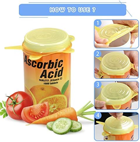 Longzon Silicone Stretch Lids, 12 Pack Small, Reusable Durable Food Storage Covers for Cups Small Bowls Cans Jars Fruits Vegetables, the Same Sizes of 2.6 Inch (Can Stretches to 3.5 Inches) - Image 3