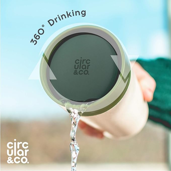 Circular and Co Reusable Coffee Cup 12oz/340ml - The World's First Travel Mug Made from Recycled Coffee Cups, 100% Leak-Proof, Sustainable & Insulated (Cream & Faraway Blue) - Image 3