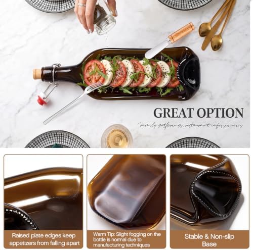 Bokon 1 Pcs Wine Gifts Melted Serving Tray, Brown, Small Beer Bottle - Image 3
