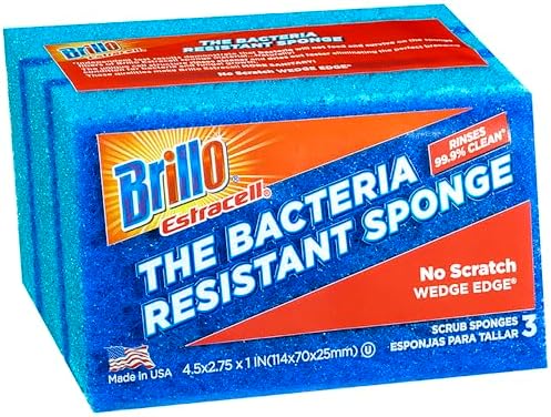 Brillo Estracell No Scratch Scrub Sponge with Wedge Edge, 3-Count by BRILLO