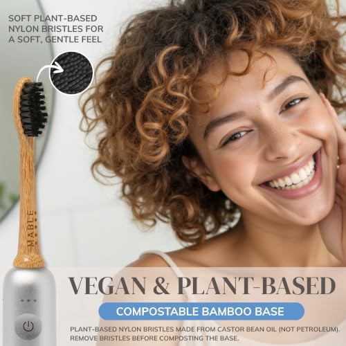 Bamboo Electric Toothbrush Heads | Compatible with Laifen Electric Toothbrush | 4 Brush Heads with Soft Bristles | Plant-Based Adult Size Replacement Heads - Image 4