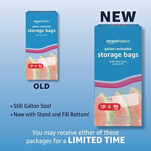 Amazon Basics Reclosable Gallon Food Storage Bags | Stand & Fill Base | 120 Count | Pack of 2 - Image 7