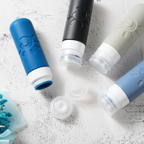 Zafit Travel Bottles for Toiletries, TSA Approved Travel Containers 3oz Leak Proof Travel Tubs Refillable Liquid Travel Accessories for Shampoo Conditioner Lotion Body Wash(Multicolored J) - Image 3