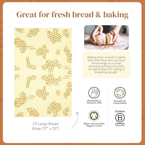 Bee's Wrap Beeswax Bread Wrap - Honeycomb - Image 6