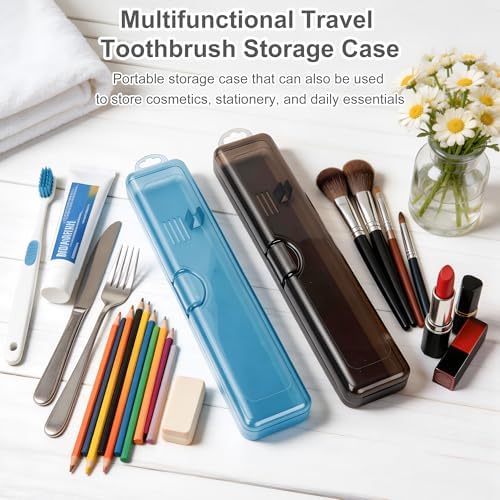Travel Toothbrush Holder (20-Pack, Gray,Blue) - Image 6