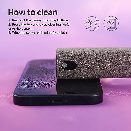 CUIUD Screen Cleaner Kit 4 Pcs, Two in One Screen Cleaner Spray and Wipe, Touchscreen Mist Cleaner Spray Bottle for Phone/Laptop/Tablet/TV/Monitor/Car Screens - Image 5