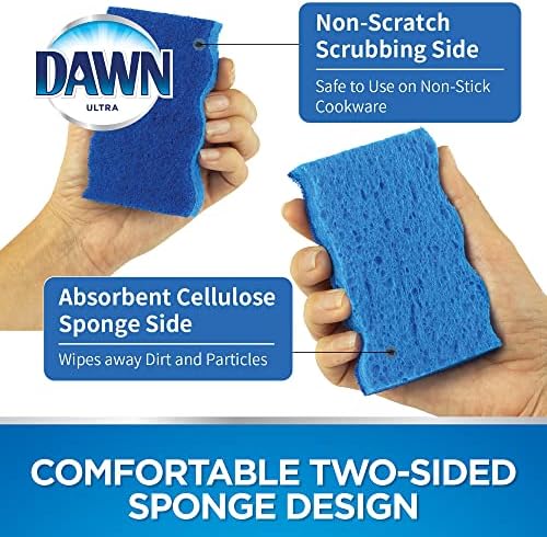Dawn Non-Scratch Kitchen Dish Sponges, Blue (Pack of 3) - Image 5