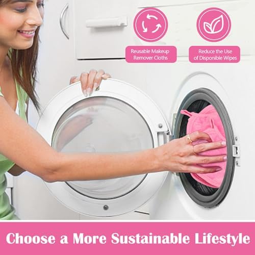Orighty Makeup Remover Cloths, 12 Pack Makeup Eraser Cloth, 5x5 Inch Pink - Image 5