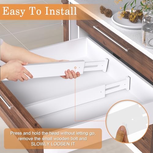Bamboo Drawer Dividers, Adjustable Drawer Organizers, Fits 17.6–21" Drawers - Image 6