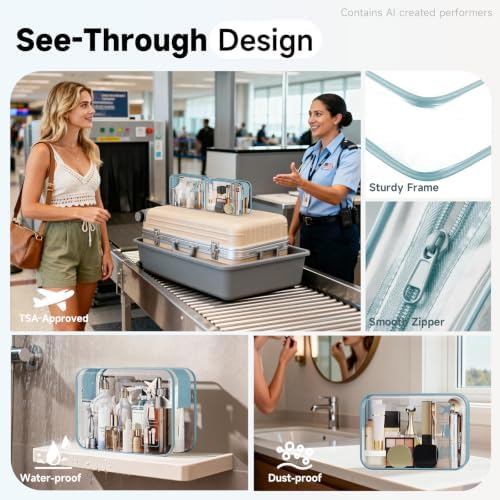 OlarHike Packing Cubes for Travel,Gifts for Women Mom,Anti-Tearing Suitcase Organizer for Luggage with Shoe & Hanging Toiletry Bag,Vacation Essentials & Accessories for Cruise Ship,9 Set,Blue Gray - Image 3