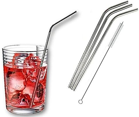BaHoki Essentials Set of 4 Metal Stainless Steel Drinking Straws With Cleaning Brush Eco Friendly & Reusable - For Moscow Mules (Stainless Steel 9") Quality Straw to Enjoy Smoothies and Frozen Drinks - Image 3