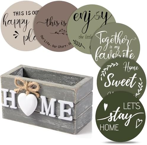 Queekay House Warming Gifts New Home Farmhouse Coasters Set of 6, Green by Queekay