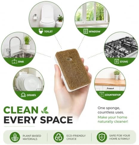 12 Pack Eco Friendly Kitchen Sponges with 2 Sponge Holders - Image 5