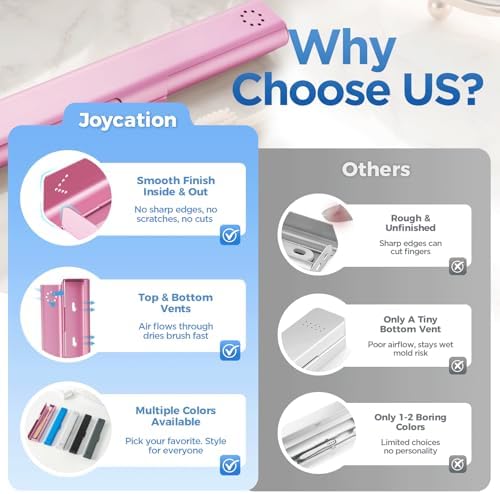 2 Pack Toothbrush Travel Case Aluminum, Portable Toothbrush Holders Travel, Manual Toothbrush Case Container for Traveling, Bathroom, Camping, Business Trip(Silver, Pink) - Image 5