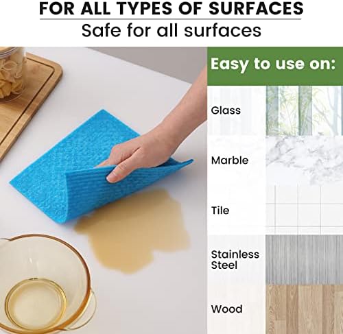 Homaxy Swedish Dishcloths for Kitchen, 10 Pack, Blue - Image 3