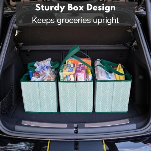 Reusable Grocery Bags (3 Pack) – Heavy Duty Reusable Shopping Bags, Green - Image 6