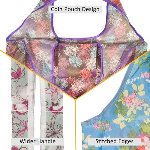 Grocery Reusable Shopping Bags, 4 Pack 50Lbs Foldable Large Washable Market Bags, Foldable Large Capacity Tote Bag For Travel, Bulk Market Cloth Storage Gifts Bags For Women - Image 5