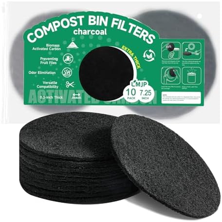 LMJP 7.25 Inch Charcoal Filters 10-Pack for Odor Absorption Replacement by LMJP