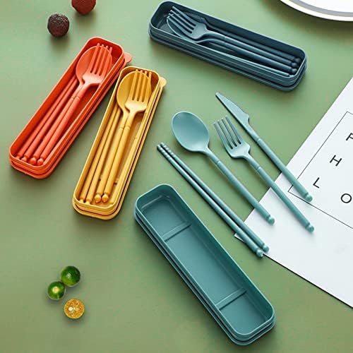 Travel Utensils, Reusable Utensils Set with Case, Camping Plastic Cutlery - Image 5