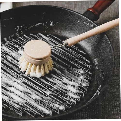 Wooden Dish Brush 4Pcs Natural Bamboo Dish Brush with Sisal Fibers Eco-Friendly Scrubber for Kitchen Cleaning - Image 3